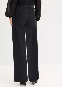 Jean large taille mi-haute avec strass