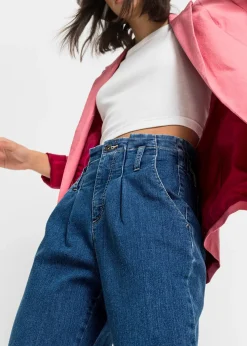 Jean mom extensible, taille haute