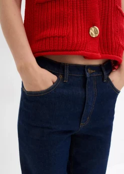 Jean mom taille haute, cropped