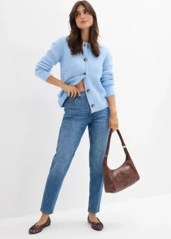 Jean mom taille haute, cropped