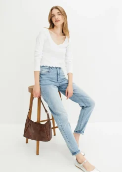 Jean mom taille haute, extensible