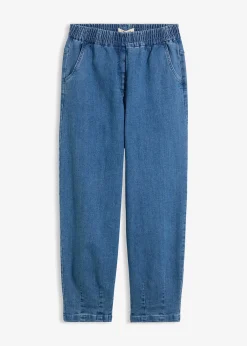 Jean mom, taille haute élastiquée
