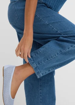 Jean mom, taille haute élastiquée