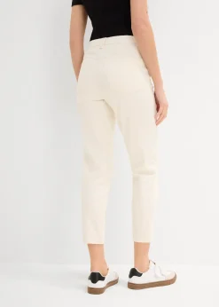 Jean mom taille haute, raccourci, peu extensible