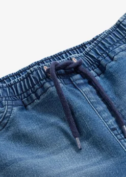 Jean paper bag à taille mi-haute élastiquée