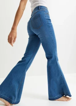 Jean pattes d’éph avec ourlets effilochés