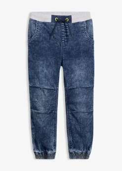 Jean regular à taille élastiquée