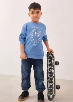 Jean regular à taille élastiquée