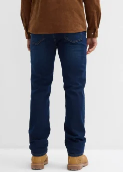 Jean regular extensible avec doublure chaude en jersey et taille élastiquée, droit
