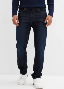 Jean regular extensible avec doublure chaude en jersey et taille élastiquée, droit