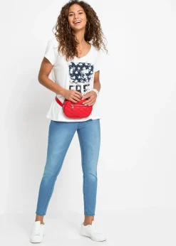Jean skinny, taille mi-haute, raccourci