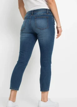 Jean skinny taille mi-haute, effets destroy