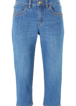 Jean slim, taille mi-haute, longueur 3/4