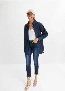 Jean slim taille mi-haute, cropped