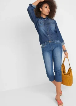 Jean slim taille mi-haute, raccourci