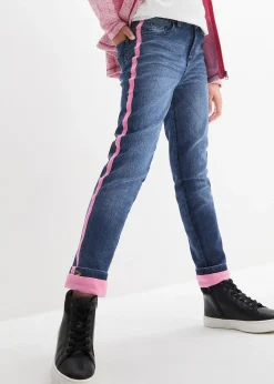 Jean thermique taille mi-haute, doublure jersey