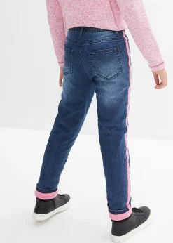 Jean thermique taille mi-haute, doublure jersey