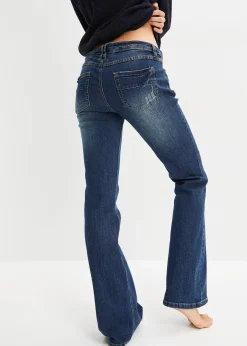 Jean évasé, taille basse, extensible