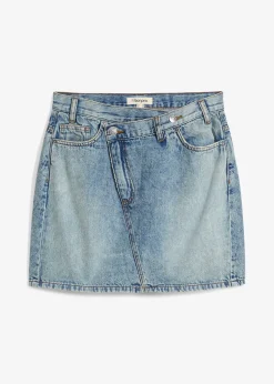 Jupe en jean à fermeture décalée asymétrique