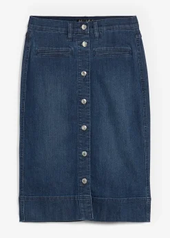 Jupe en jean avec boutons décoratifs