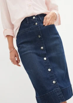 Jupe en jean avec boutons décoratifs