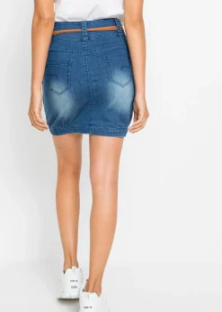 Jupe en jean avec ceinture