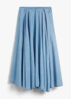 Jupe en jean, taille haute et élastiquée, coton