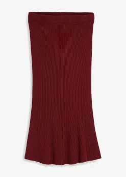 Jupe en maille côtelée, viscose majoritaire