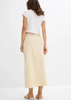 Jupe en twill avec franges