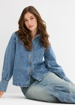 Jupe longue en jean, taille mi-haute