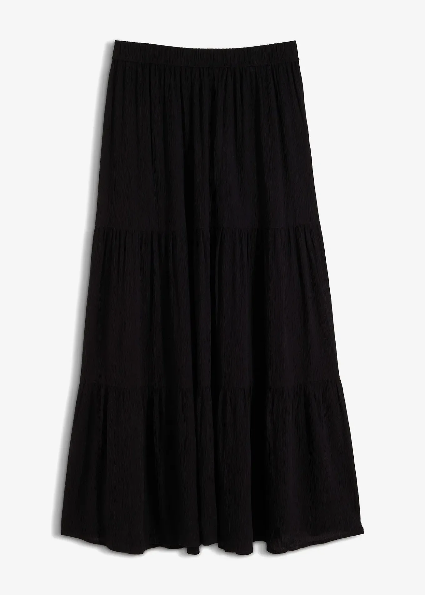 Jupe longue étagée en viscose texturée