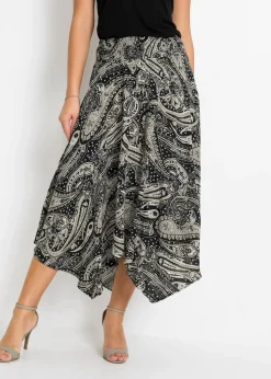 Jupe midi asymétrique 100% viscose