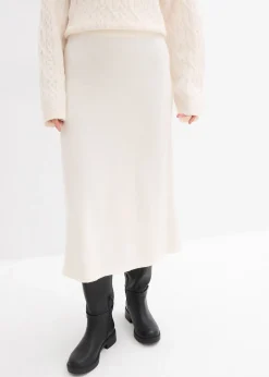 Jupe midi en maille douce