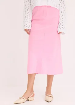 Jupe midi en satin