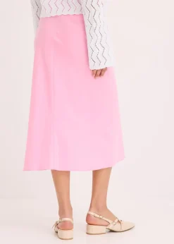 Jupe midi en satin