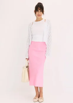 Jupe midi en satin