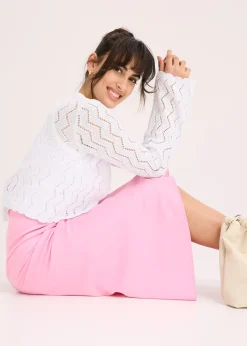 Jupe midi en satin