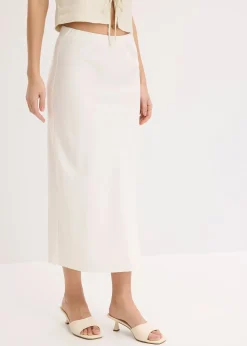Jupe midi en satin