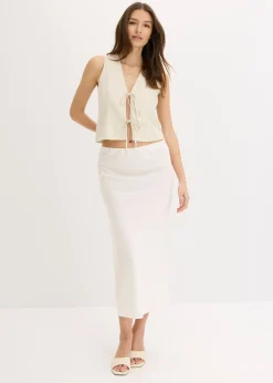 Jupe midi en satin