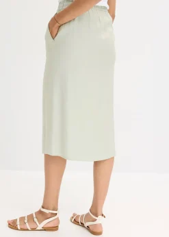 Jupe midi en satin brillant