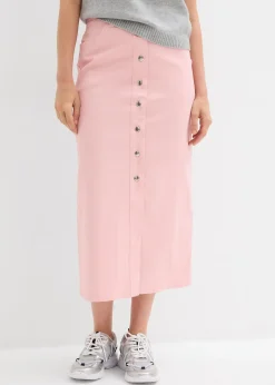 Jupe midi en twill