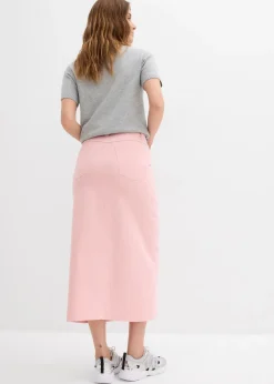 Jupe midi en twill