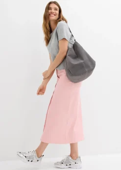 Jupe midi en twill