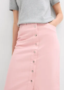 Jupe midi en twill