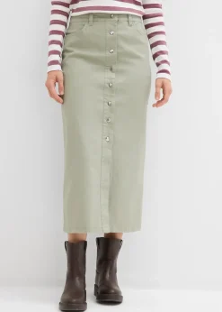 Jupe midi en twill