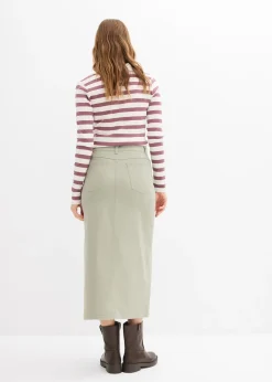 Jupe midi en twill