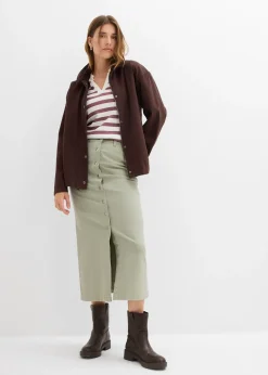 Jupe midi en twill