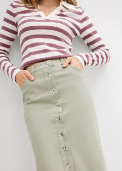 Jupe midi en twill