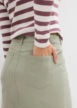 Jupe midi en twill