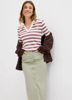 Jupe midi en twill